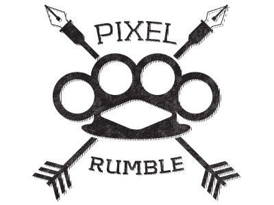 PIXEL RUMBLE (blood, sweat & peers) branding logo pixel rumble