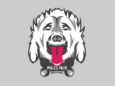 Miles High Brewing branding golden doodle home brew logo