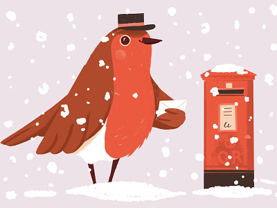 Christmas Robin 2018 bird christmas festive greetings card mail mailbox post postbox robin seasons greetings snow