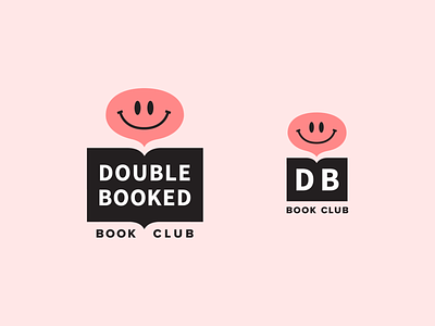 Double Booked Logo book book club branding chat bubble face identity logo