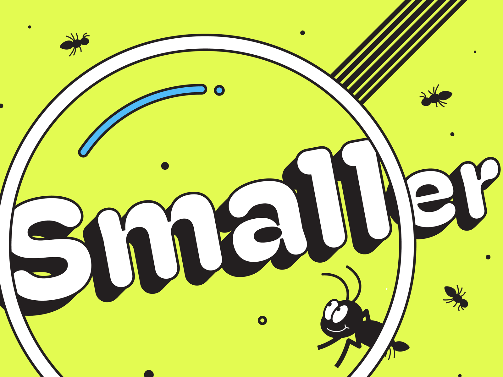 Smaller. Smarter. Mightier. ants design face hand illustration keyboard lightbulb logi rebound small smart vector