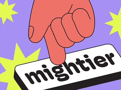 Mightier design hand illustration keyboard logitech mightier monoweight type vector