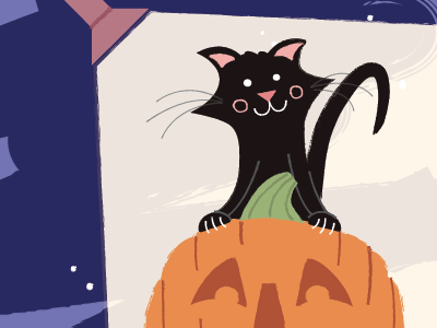 Black Cat black cat cat halloween illustration jack o lantern kitty pumpkin texture