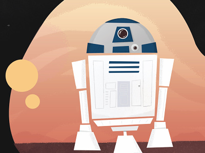 R2 WIP design droid illustration r2 r2 d2 star wars tatooine texture wip