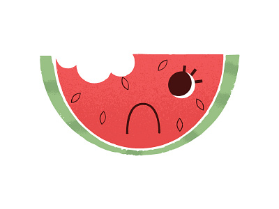 Sad Watermelon face illustration pink sad summer texture vector texture watermelon