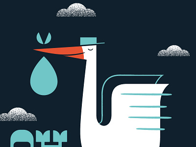 Boy Oh Boy(s) baby blue boy illustration stork texture wip