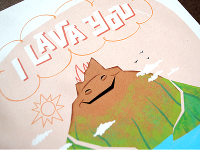 I Lava You Pt. II card disney hand lettering illo illustration lava lettering pixar texture tiki valentines day volcano