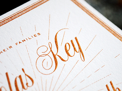 All that glitters is copper copper french paper invitation invite metallic print process screenprint sparkle wedding
