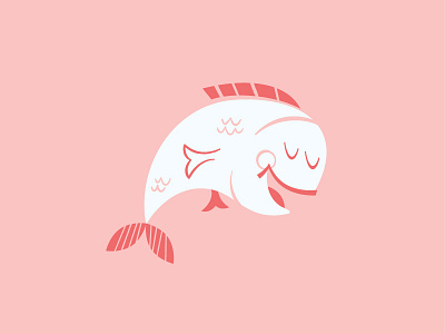 Something fishy fish fish market illustration line pink texture wip