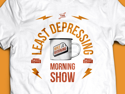 Mike in the Morning Shirt Design branding coffee design logo morning show shirt shirt design shirt mockup typography