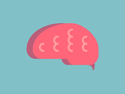 Braintastic brain clean flat design graphic illustration pastel vector