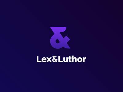 Lex&Luthor Logo 2018 🔮 agency ampersand blue bold dark evil icon logo strong tag violet