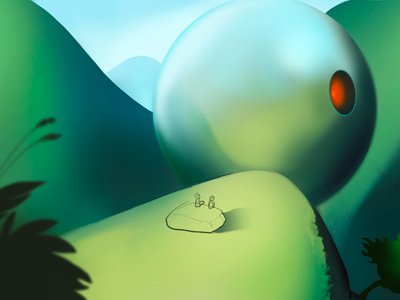 Sphere art digital green illustration landscape painting sphere