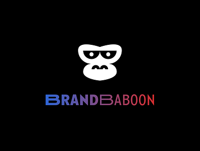New brand in the works black colorful flat design gradient illustration logo monkey
