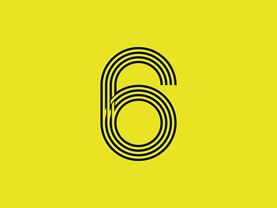 NUMBER 6 36daysoftype 6 graphic design illustration lettering lines number picoftheday t shirt t恤 vector yellow
