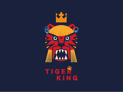 TIGER KING bembureda crown graphic design illustration mask mug mullet picoftheday piercing pin redneck t shirt tiger tiger king tiger solo t恤 vector