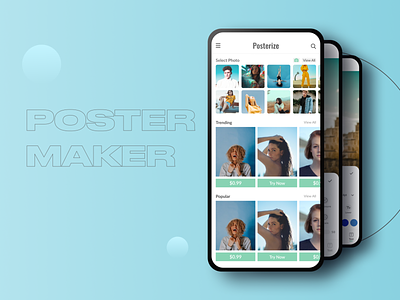Poster Maker Application Store app branding design graphic design illustration typography ui ux