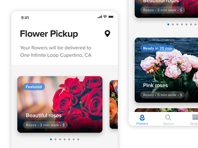 Daily UI #01 / Flower Pickup for iOS deliver flowers ios iphone light pickup ui ux