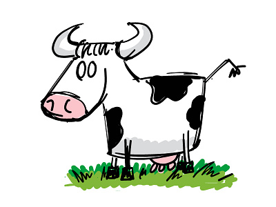 Cow 100daychallenge adobe draw cow farm vector