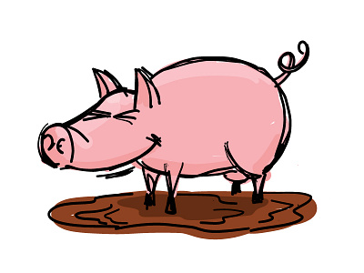 Pig 100daychallenge adobe draw farm pic vector