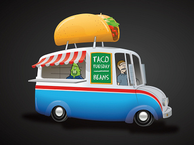 Taco Truck cartoon taco truck vector