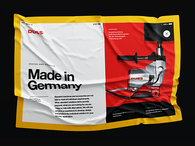 UI Exploration concept drill germany mockup red ui ux wrinkles