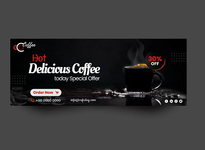 Coffee Shop Facebook Cover Design branding branding logo design graphic design landing page logo poster design product social media post ui ui design web design