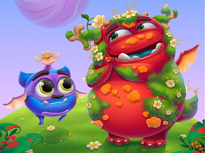 The Characters and illustration for game "Monsters"