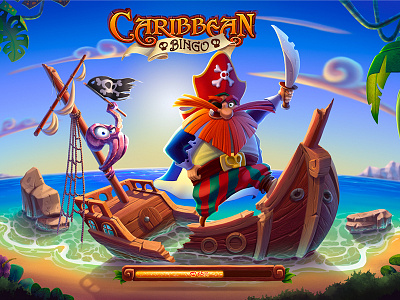 Caribbean Game artwork cartoon cartooning character characterdesign digital game gameart gamedesign illustration pirates ships