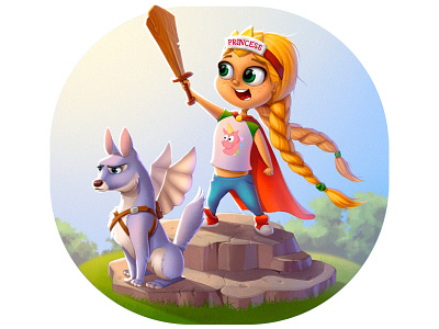 Brave princess 😊👑 artwork cartoon cartooning cg character characterdesign conceptdesign digital gamedesign illustration painting princess