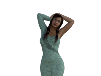 3D Model woman in green 3d design graphic design illustration