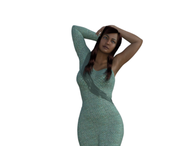 3D Model woman in green