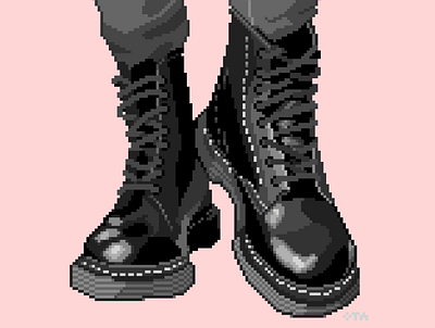 Doctor Martens Boots illustration pixel art