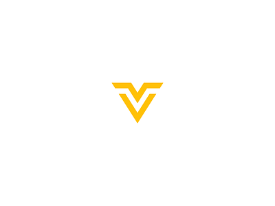 V brand clean different logo modern new simple yellow