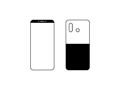 Notch Less art black iphone line modern outline phone pixel shape smart x
