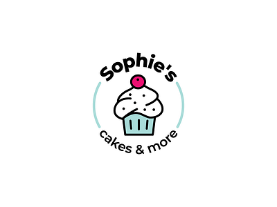 Sophie's Cakes bakery logo black cake clean logo modern new pink white