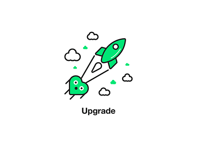 Upgrade animation clean color design illustration launch minimalist mobile modern new rocket simple ui upgrade