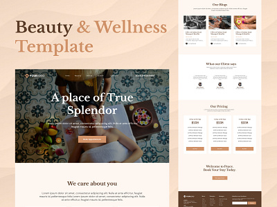 Beauty & Wellness Webpage Kit beauty design landing page ui website wellness