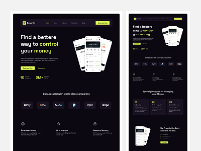 Fintech Landing Page crypto design finance fintech landing page ui webpage website