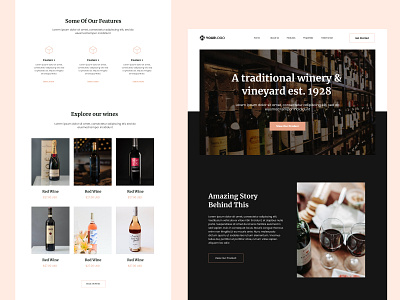 Wines Website branding design drinks food landing page ui website wines