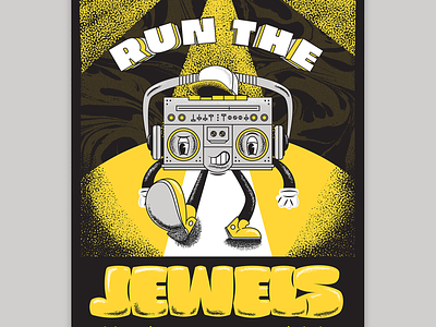 Run the Jewels Poster boombox character color illustration music poster