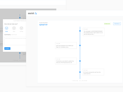 Issue Timeline crm feedback issue minimal rating timeline ui ux