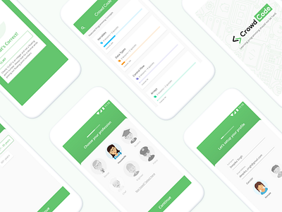 Crowd Code code education home hybrid mobile app programming sign up ui ux