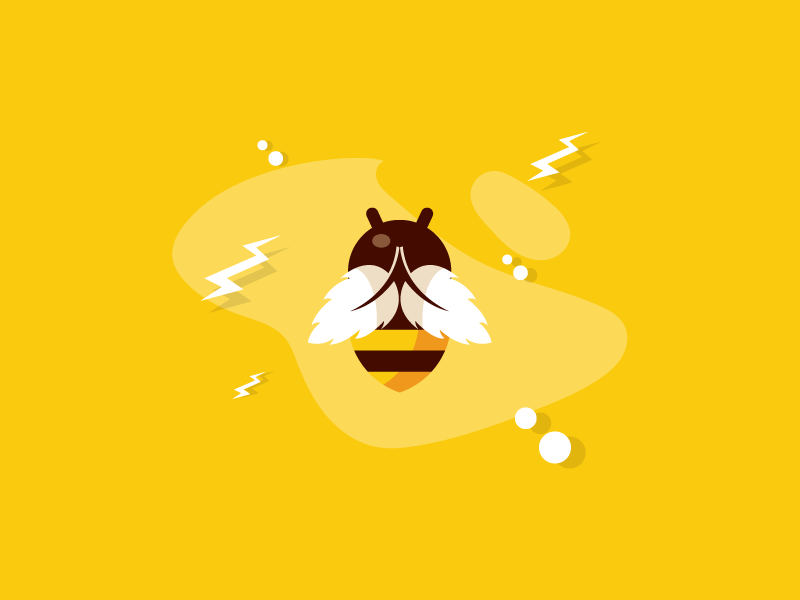 Bee + leaf by Oleh Kopyl on Dribbble