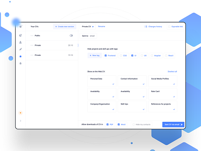 gravityCV.com redesign app application cv cv resume template design flat headhunting hh hr icon interface minimal recruiting type typography ui ux vector web website