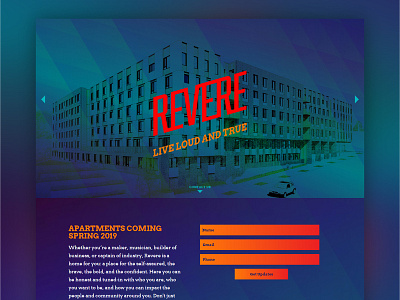 Revere PDX apartments branding design logo real estate splash page ui ux web website