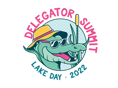 Lake Day Alligator T-Shirt alligator badge event halftone illustration logo t shirt tshirt