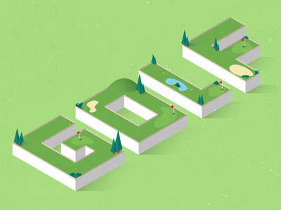 Isometric Golf golf illustration isometric mini golf texture