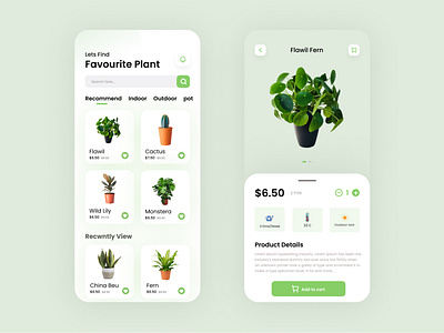 Plant Care, Growing App Ui Design