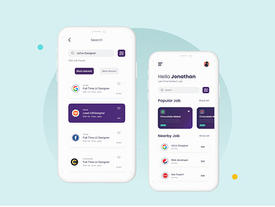 Job Finder Mobile app Ui design android app career employee find job find work hire hiring ios job job finder job listing job portal job search mobile mobile app mobile design uiux ux vacancies